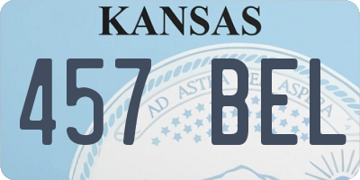 KS license plate 457BEL