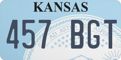 KS license plate 457BGT