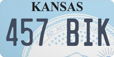 KS license plate 457BIK