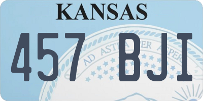 KS license plate 457BJI