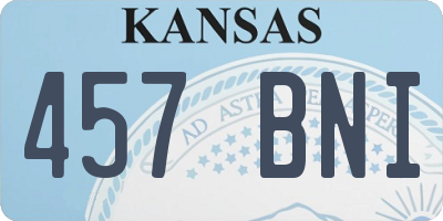 KS license plate 457BNI