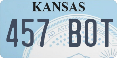 KS license plate 457BOT