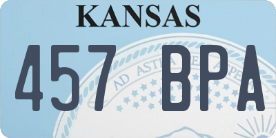 KS license plate 457BPA