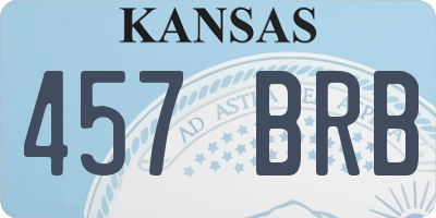 KS license plate 457BRB