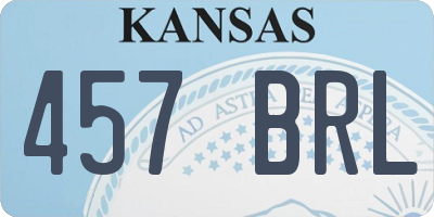 KS license plate 457BRL