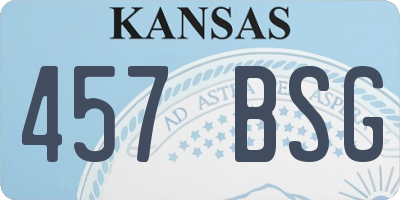 KS license plate 457BSG