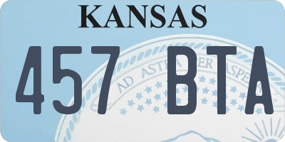 KS license plate 457BTA