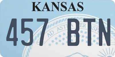 KS license plate 457BTN
