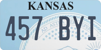 KS license plate 457BYI