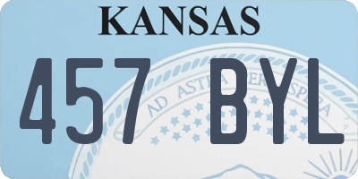 KS license plate 457BYL