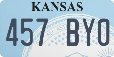 KS license plate 457BYO