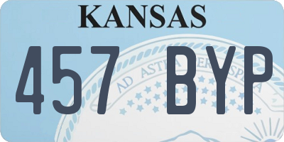 KS license plate 457BYP