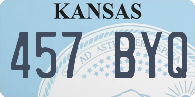KS license plate 457BYQ