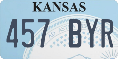 KS license plate 457BYR