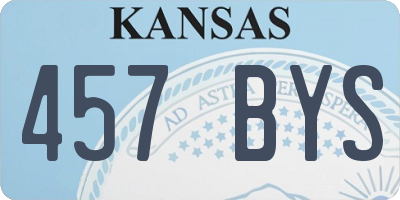 KS license plate 457BYS
