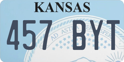 KS license plate 457BYT