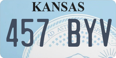 KS license plate 457BYV
