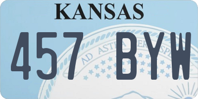 KS license plate 457BYW