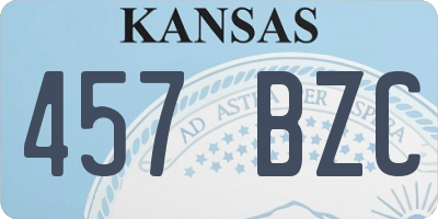 KS license plate 457BZC