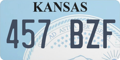 KS license plate 457BZF