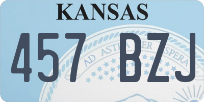 KS license plate 457BZJ