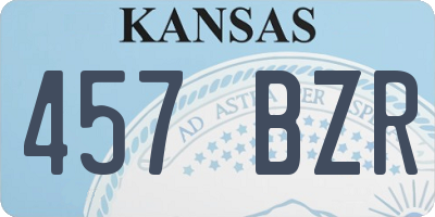 KS license plate 457BZR