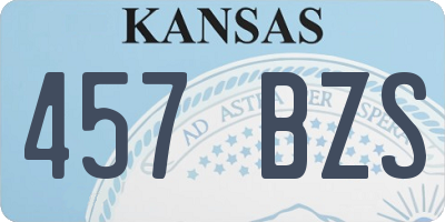 KS license plate 457BZS