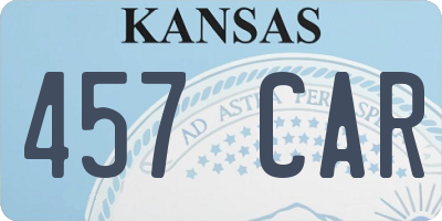 KS license plate 457CAR