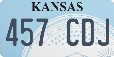 KS license plate 457CDJ