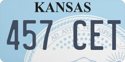 KS license plate 457CET