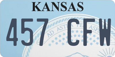 KS license plate 457CFW