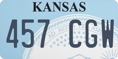 KS license plate 457CGW