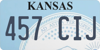 KS license plate 457CIJ