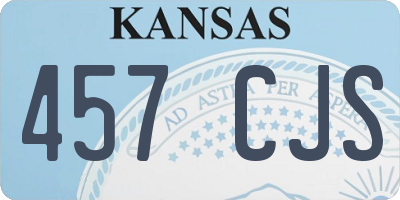 KS license plate 457CJS
