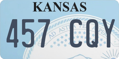 KS license plate 457CQY