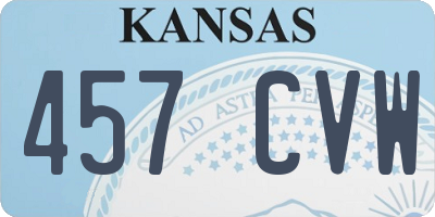 KS license plate 457CVW