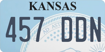KS license plate 457DDN