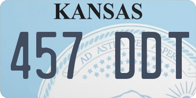 KS license plate 457DDT
