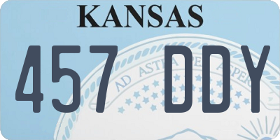 KS license plate 457DDY
