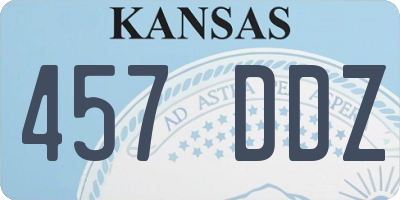 KS license plate 457DDZ
