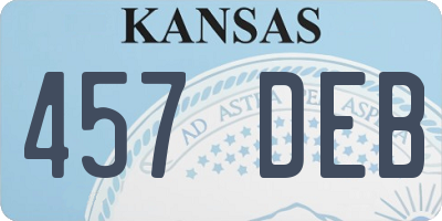 KS license plate 457DEB