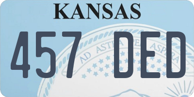 KS license plate 457DED