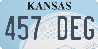 KS license plate 457DEG