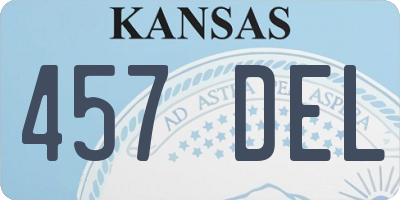 KS license plate 457DEL