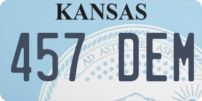 KS license plate 457DEM
