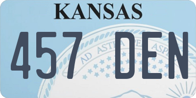 KS license plate 457DEN