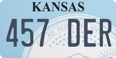 KS license plate 457DER