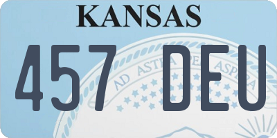 KS license plate 457DEU