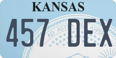 KS license plate 457DEX