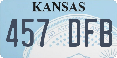 KS license plate 457DFB